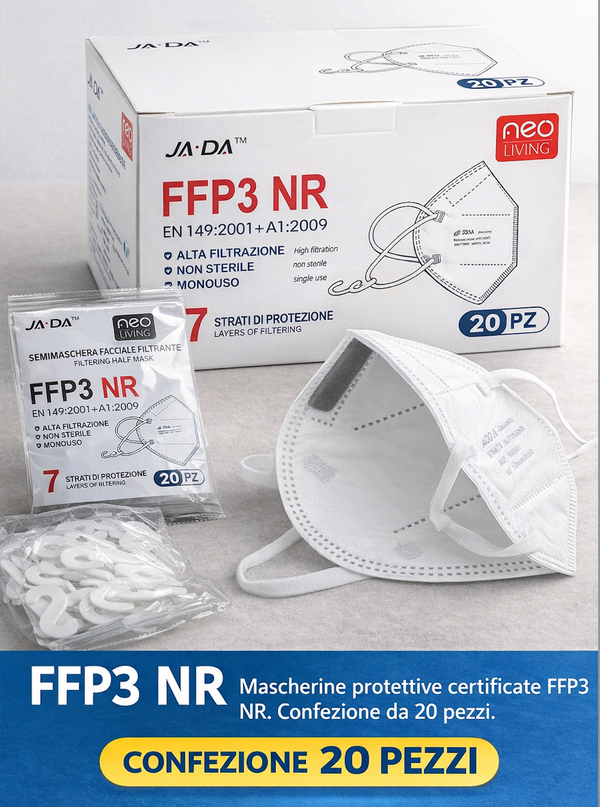 Mascherina FFP3 NR Bianca - Scatola da 20 pezzi