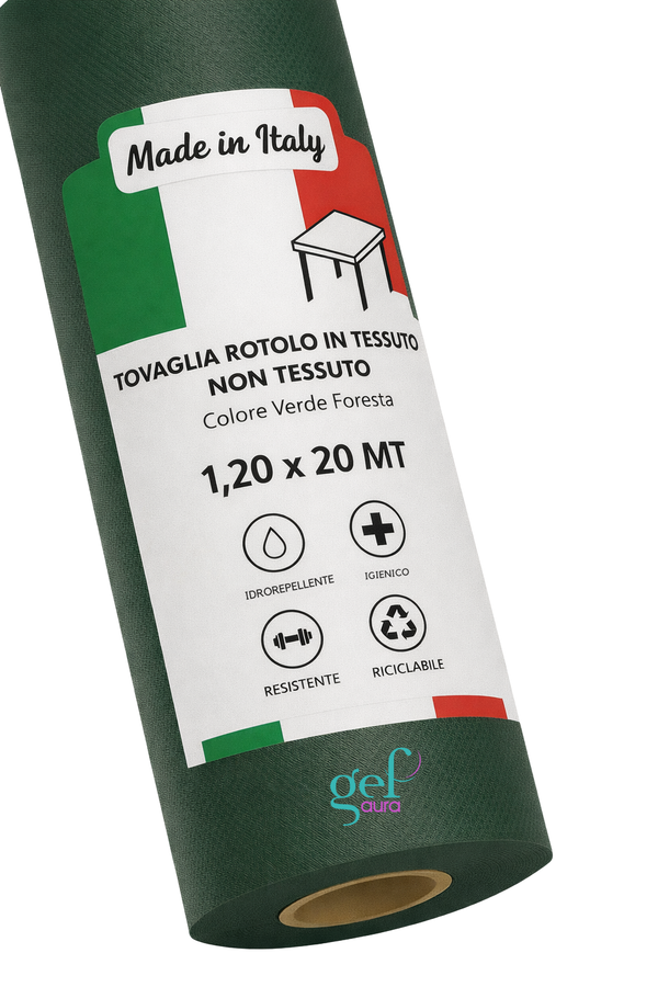 Rotolo Tovaglia TNT 1,2x20 m Monouso Professionale – Idrorepellente, Resistente, Spunbond 50 g/m² – Certificato Oeko-Tex® – Made in Italy per Hotel, Ristoranti e Catering