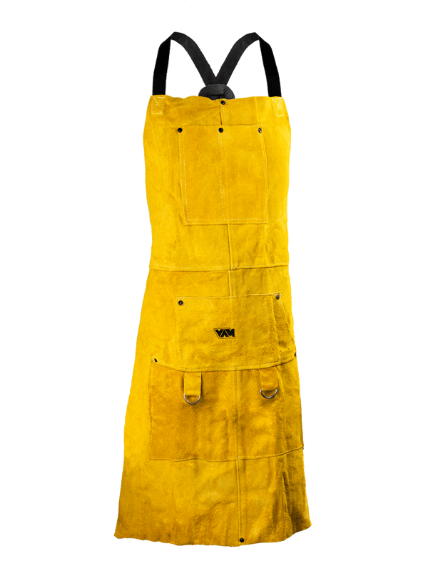 Grembiule saldatore pelle crosta bovina VAM Weld Split Apron FEWA001 - giallo - cartone 50 pezzi