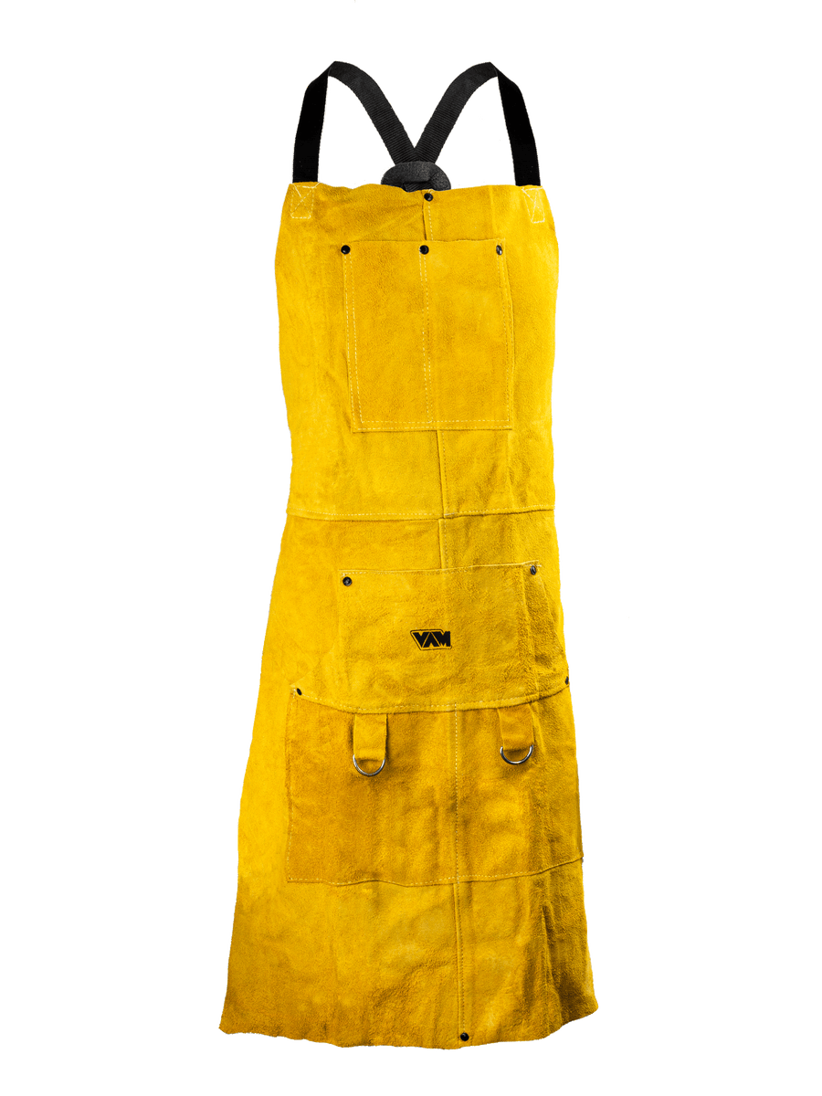 Grembiule saldatore pelle crosta bovina VAM Weld Split Apron FEWA001 - giallo - cartone 50 pezzi