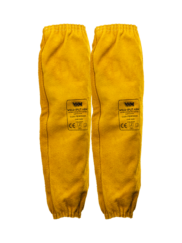 Copri-manica saldatore pelle crosta bovina VAM Weld Split Arm FEWS001 - giallo - cartone 50 paia