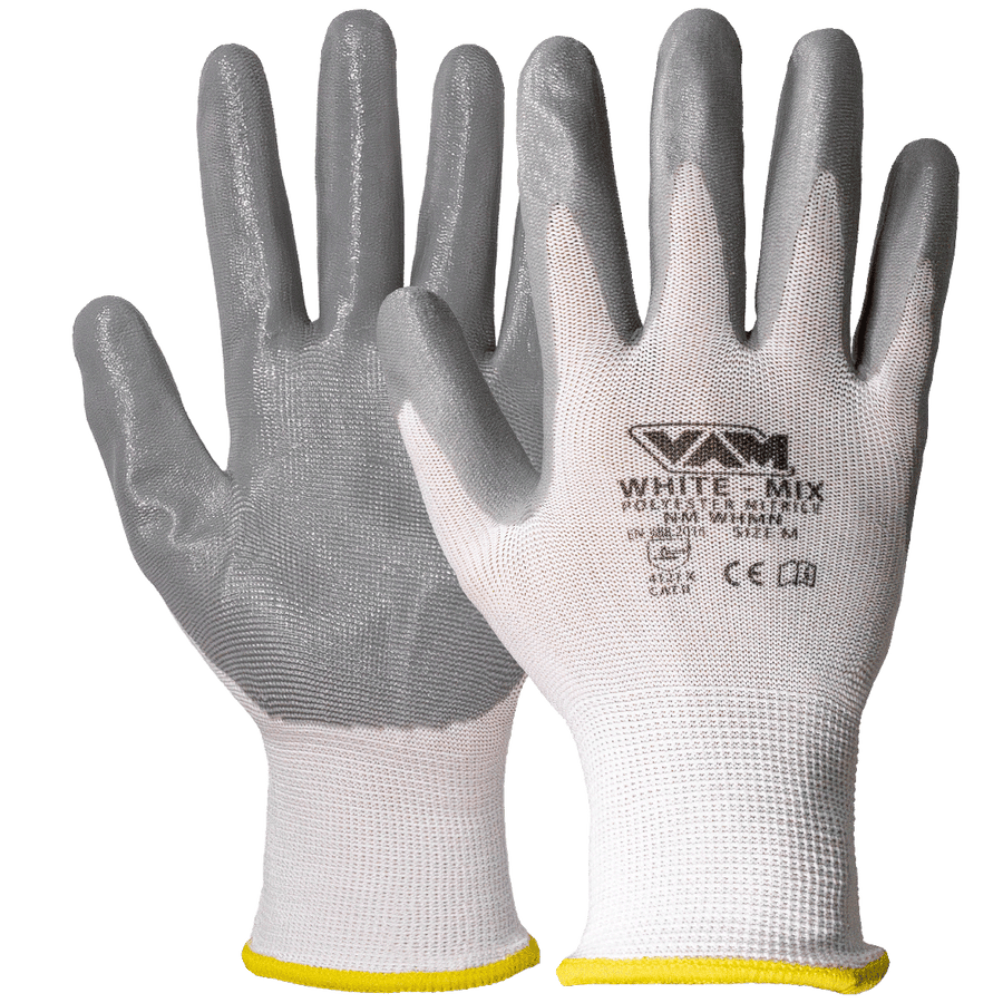 Guanti poliestere spalmati nitrile VAM Mix - 240mm - cartone 120 paia