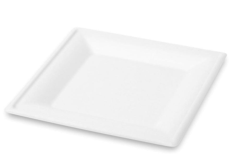 Piatto Quadrato compostabile in polpa di cellulosa 26x26 cm