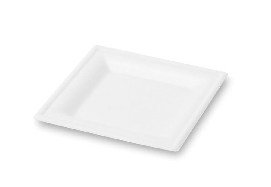 Piatto Quadrato compostabile in polpa di cellulosa 16x16 cm