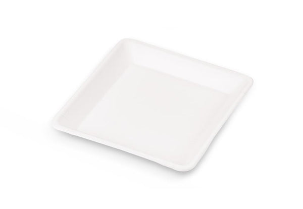 Piatto Quadrato compostabile in polpa di cellulosa 20x20 cm
