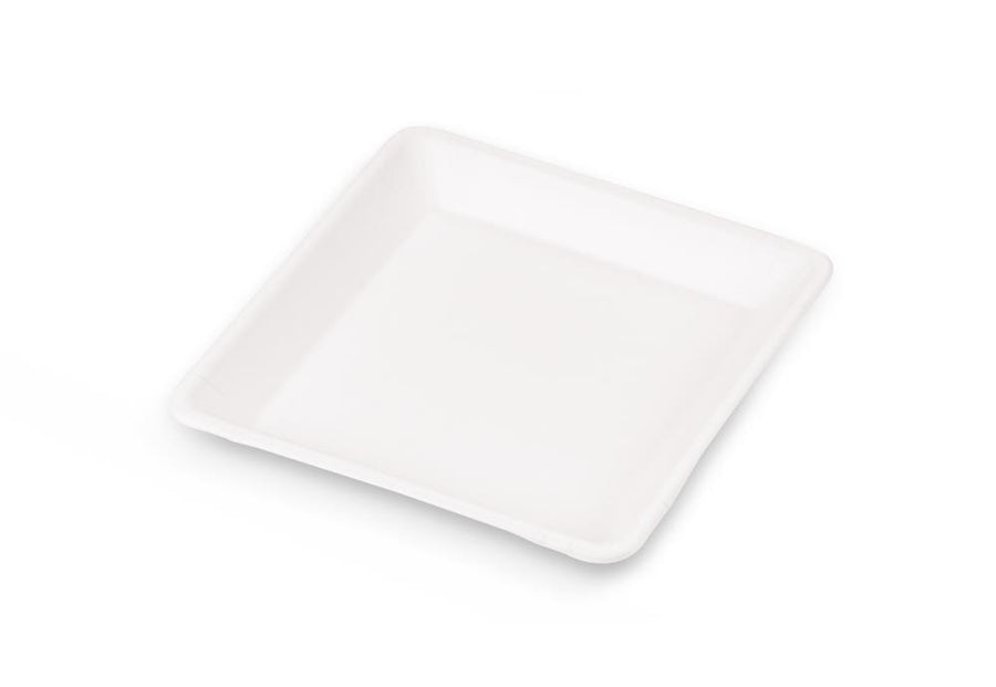 Piatto Quadrato compostabile in polpa di cellulosa 20x20 cm