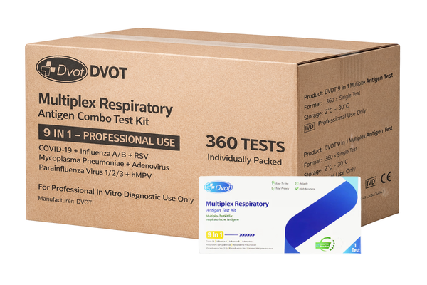 Test rapido DVOT 9-in-1 Multiplex Respiratory - Cartone 360 test professionali