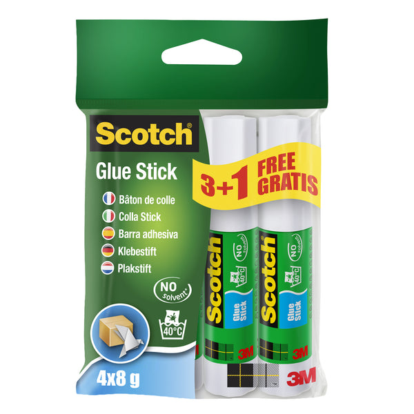 Colla stick Scotch permanente 8 g promo 3 più 1