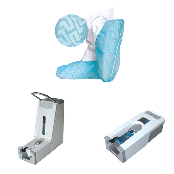 Copriscarpe monouso antiscivolo TNT per dispenser automatici