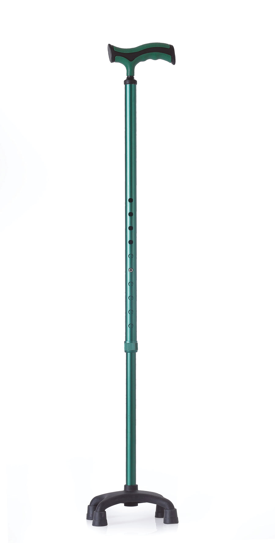Bastone Alluminio Imp Morb Base Quadrip Verd | GEF Medica