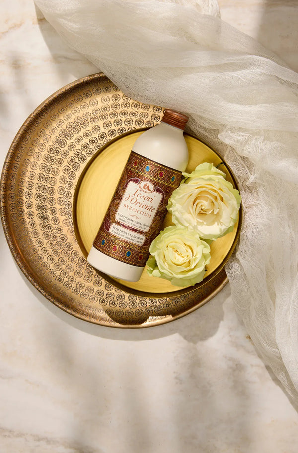 Tesori d'Oriente Bagno Crema Byzantium 500 ml, confezione di vendita a cartone intero da 6 pezzi.