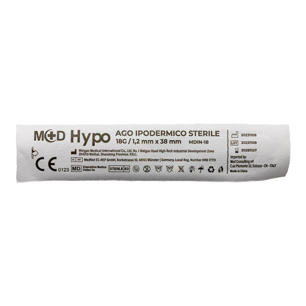 M+D HYPO aghi ipodermici monouso sterili latex free - cartone 10.000 pz