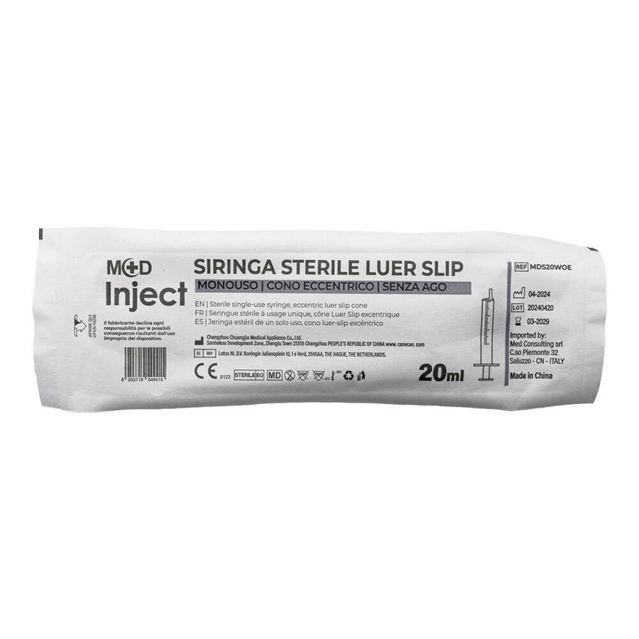M+D INJECT LUER SLIP ECCENTRICO siringa monouso 3 parti - sterile