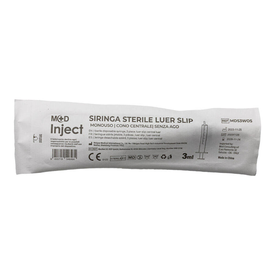 INJECT LUER SLIP CENTRALE siringa monouso 3 parti - sterile