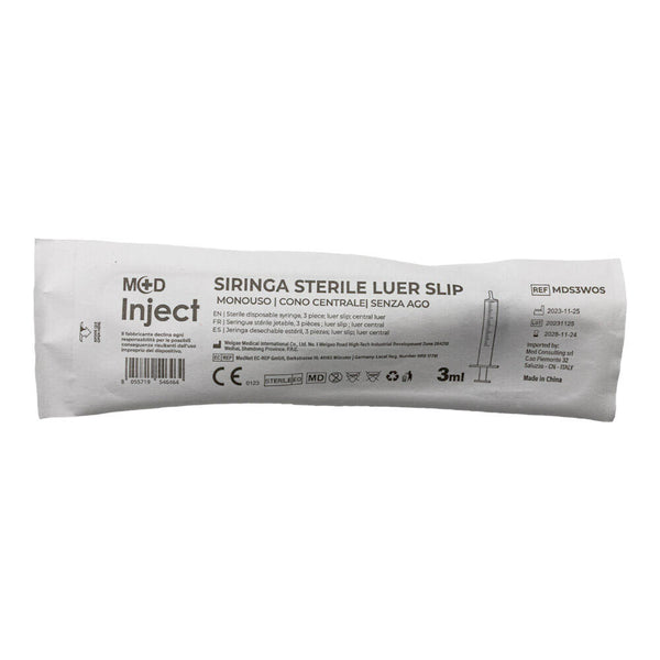 M+D INJECT LUER SLIP CENTRALE Siringa Monouso 3 Parti - Sterile