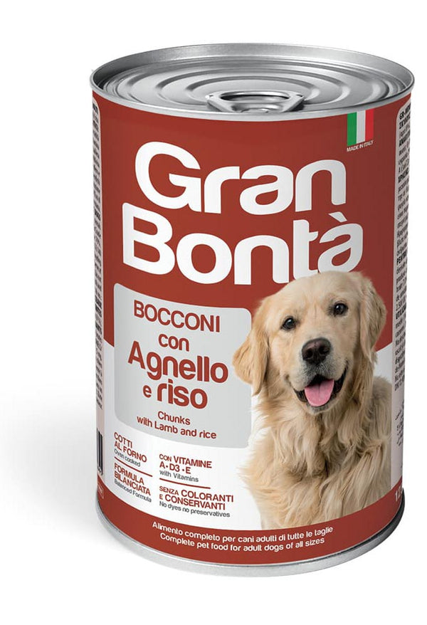 Monge Gran Bontà Cane Bocconcini 1,23 kg – Gusti assortiti – Agnello e riso