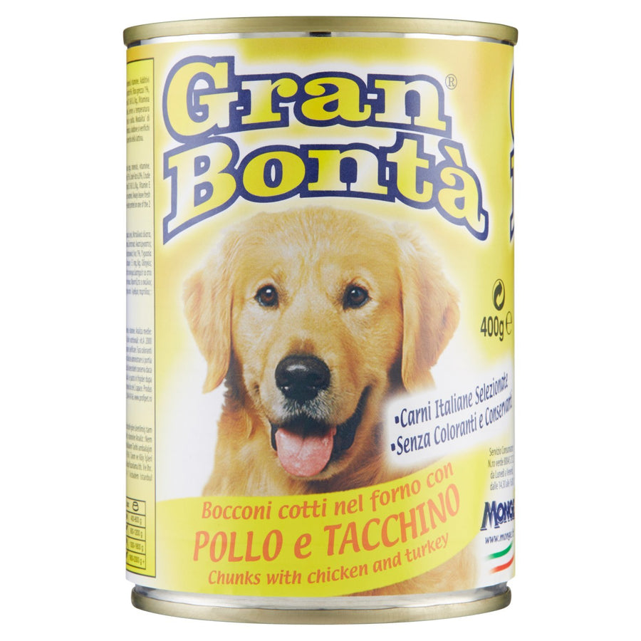 Monge Gran Bontà Cane Bocconcini 400 g – Carne e Pollo – Pollo e tacchino