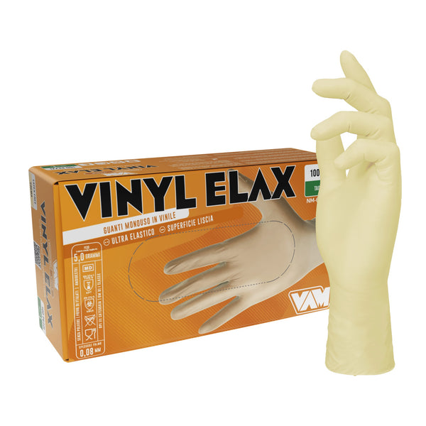 VAM Vinyl Elax guanti monouso vinile stretch crema