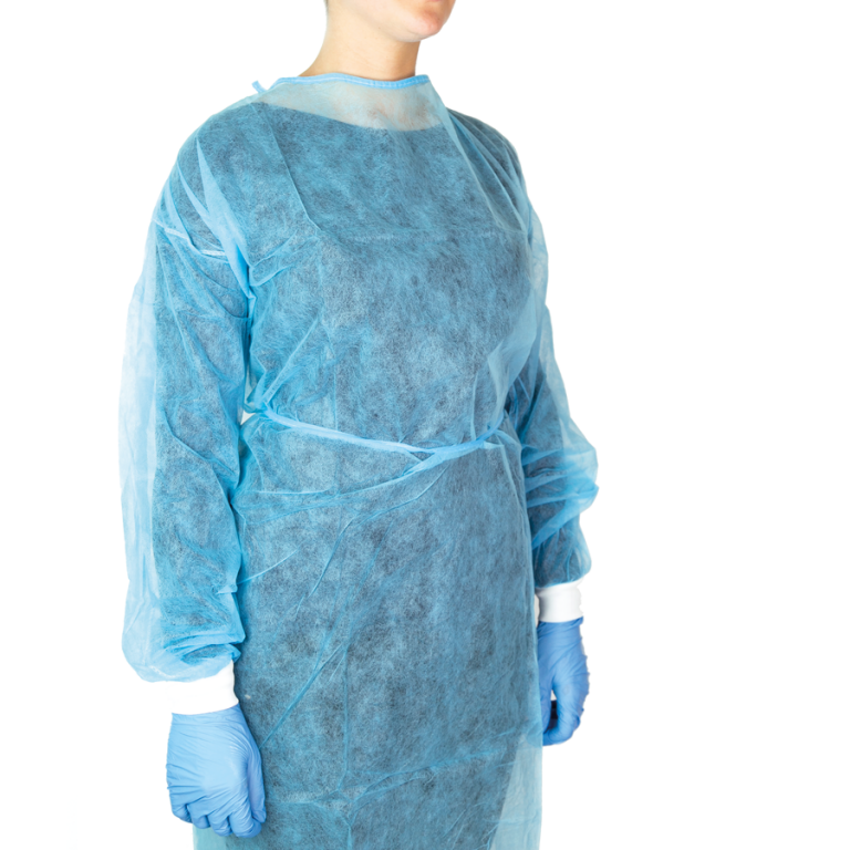 Gardening camice monouso sterile blu in TNT - cartone 50 pz