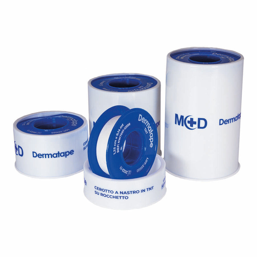 M+D DERMATAPE TNT Nastro in Tessuto Non Tessuto Opaco su Rocchetto - Monouso - LATEX FREE