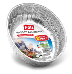Foli'cont Alluminio Vassoio Piccolo 2pz – Cartone 36 pz