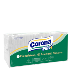 Corona Tovaglioli Plus Piu'scorta Monovelo Bianco – Cartone 10 pz
