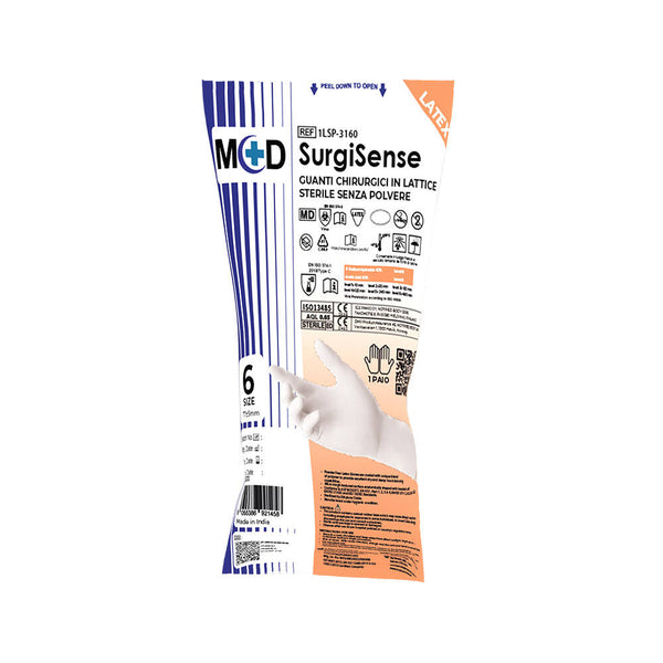 M+D SurgiSense guanti chirurgici sterili in lattice naturale