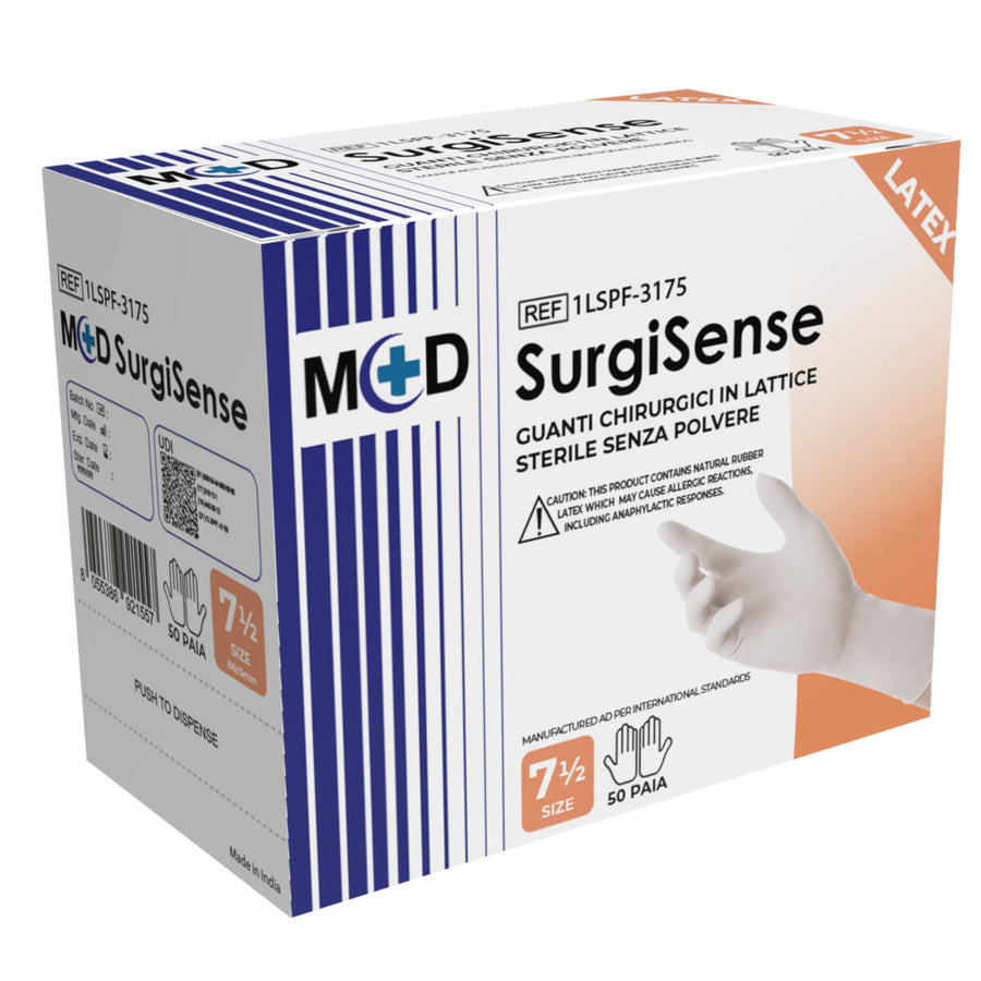 M+D SurgiSense guanti chirurgici sterili in lattice naturale