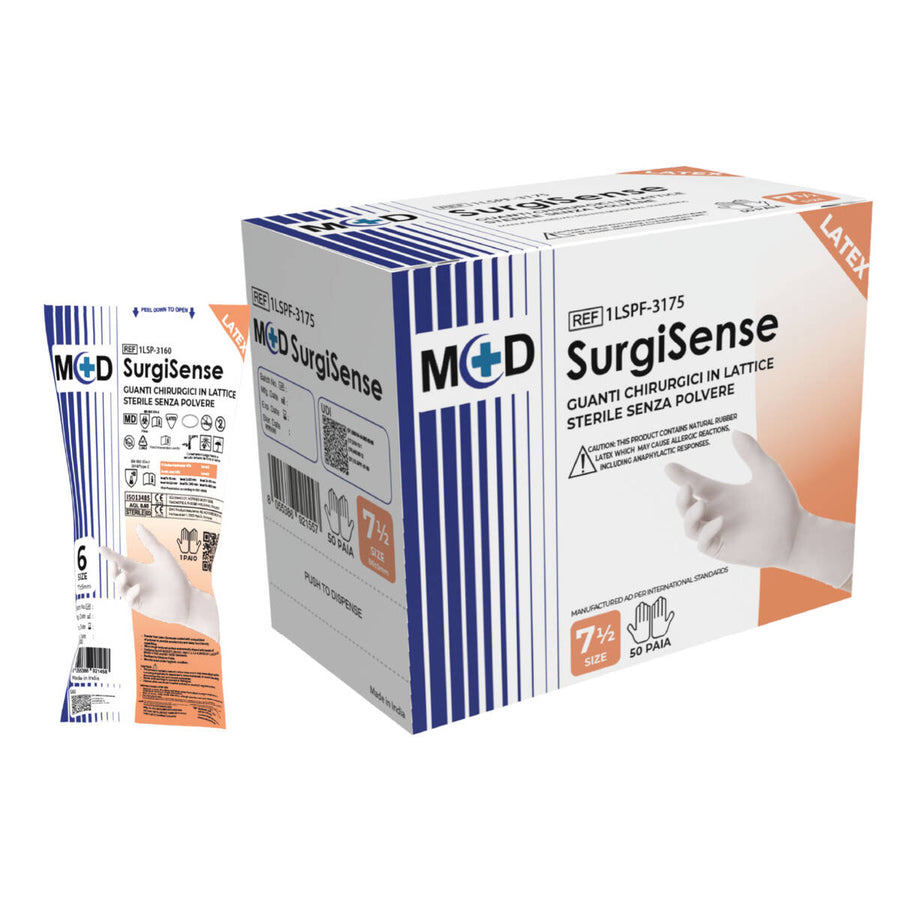 M+D SurgiSense guanti chirurgici sterili in lattice naturale