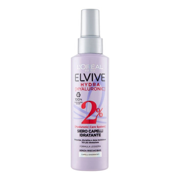 Elvive Hyaluronic Siero Senza Risciacquo 150 ml — Idratazione Capelli · Cartone da 6 confezioni, confezione del prodotto